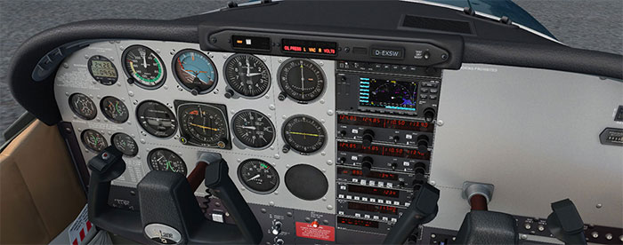 The A2A Skylane cockpit