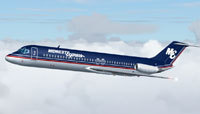 Screenshot of Midwest Express Airlines DC-9-30 in flight.