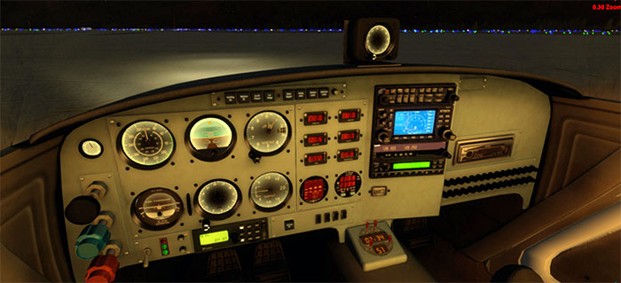 3D Virtual Cockpit at night