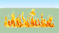3D animated flames.