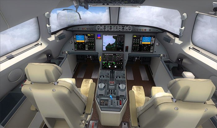 The stunning, highly detailed 3D virtual cockpit.