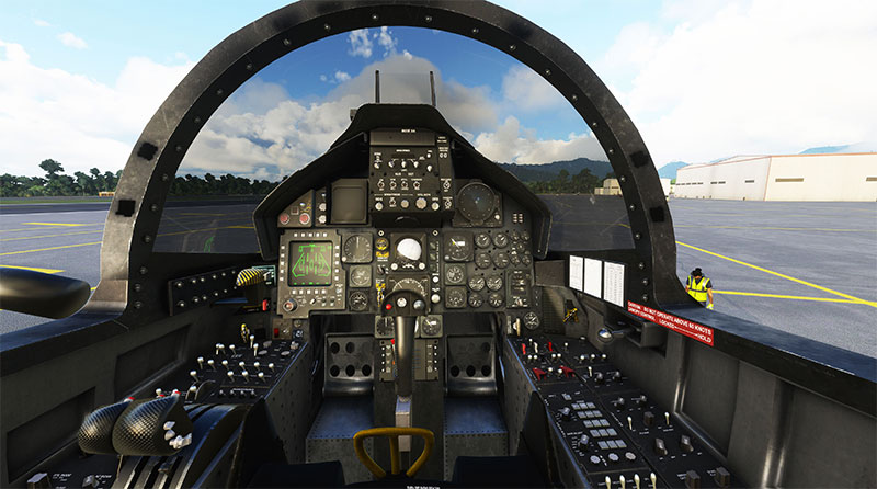 The fully functional 3D VC and canopy of the F-15 in MSFS.