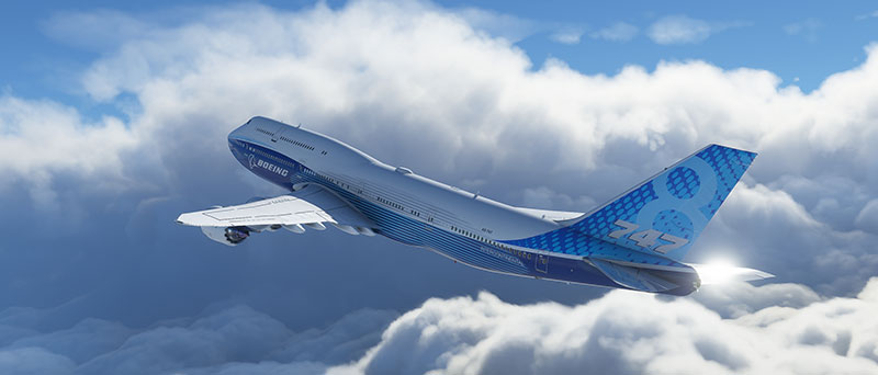 Boeing 747-8 "Queen of the Skies" in Microsoft's new flight simulator set for release in 2020.