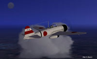 Screenshot of A6M2 Zero A1-101 in flight.