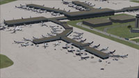 Aerial view Charlotte/Douglas International Airport, North Carolina.