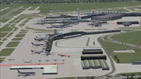 Screenshot of Chicago-O'Hare International Airport, taken from the air.