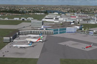 Aerial view of Auckland International Airport.