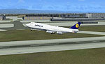 Screenshot of a plane taking off from Frankfurt Airport.