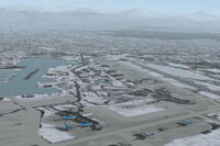 Aerial view of Anchorage International Airport.