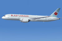 Screenshot of AI Air Canada Boeing 787-8 in flight.