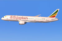 Screenshot of Ethiopian Boeing 787-8 in flight.