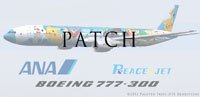 Profile view of ANA Pokemon "Peace Jet" Boeing 777-300.