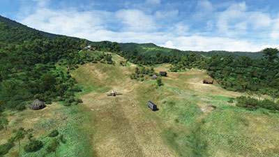 Scenery of Gema (AYGM) shown in Microsoft Flight Simulator (MSFS) after installing this scenery mod.