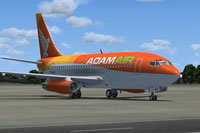 Screenshot of Adamair Boeing 737-200 on the ground.