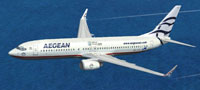 Screenshot of Aegean Boeing 737-800 in flight.