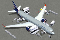 Screenshot of Aeroflot Airbus A350-900 and ground services.