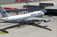 Screenshot of Aerolineas Argentinas Airbus A340-300 on the ground.