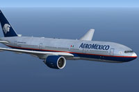Screenshot of Aeromexico Boeing 777-2Q8(ER) in flight.