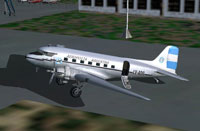Screenshot of Aeroposta Argentina Douglas DC-3 on the ground.