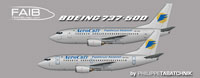 Profile views of Aerosvit Boeing 737-500.