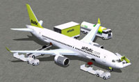 Screenshot of Air Baltic CSeries CS300 and ground services.