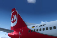 Tail decal on the Air Berlin Boeing 737-800 WL.