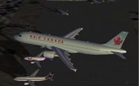 Screenshot of Air Canada Airbus A320 in flight.