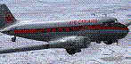Screenshot of Air Canada Douglas DC-3 in flight.