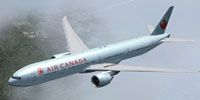 Screenshot of Air Canada Boeing in flight.
