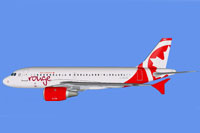 Side profile of Air Canada Rouge Airbus.