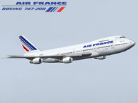 Screenshot of Air France Boeing 747-200 in flight.