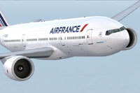 Screenshot of Air France Boeing 777-200LR in flight.