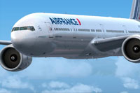Screenshot of Air France Boeing 777-300ER in flight.