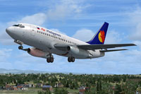 Screenshot of Air Philippines Boeing 737-200ADV taking off.