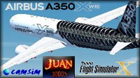 Screenshot of Airbus A350 in Carbon livery.