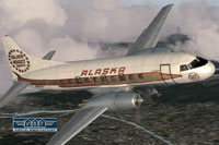 Alaska Airlines Convair CV-240 VBF in flight.
