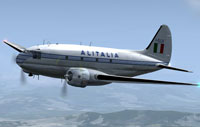 Screenshot of Alitalia Curtiss C-46A Commando in flight.