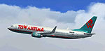 Screenshot America West airliner in flight.