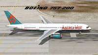 Screenshot of America West Boeing 757-200RR on runway.