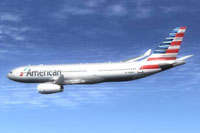 Screenshot of American Airlines Airbus A330-200 in flight.