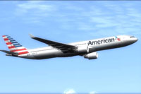 Screenshot of American Airlines Airbus A330-300 in flight.