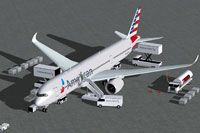 Screenshot of American Airlines Airbus A350-900 and ground services.