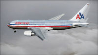 Screenshot of American Airlines Boeing 767-200ER in flight.