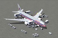 Screenshot of American Airlines Boeing 787-8 and ground services.
