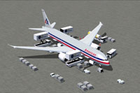 Screenshot of American Airlines Boeing 787-8 and ground services.