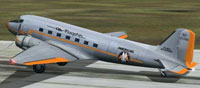 Screenshot of American Airlines Douglas DC-3 on runway.