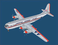 Iamge of the American Overseas Airlines Boeing 377 model.