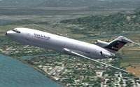 Screenshot of Ansett Air Express Boeing 727-200 in flight.