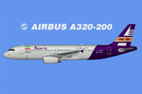 Side view of Atrak Airlines Airbus A320.