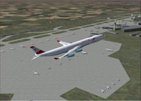 Screenshot of Austrian Airlines Airbus A340-300 in flight.